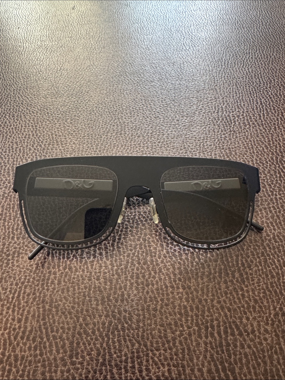 D&G Matte Black Men's Shield Sunglasses
